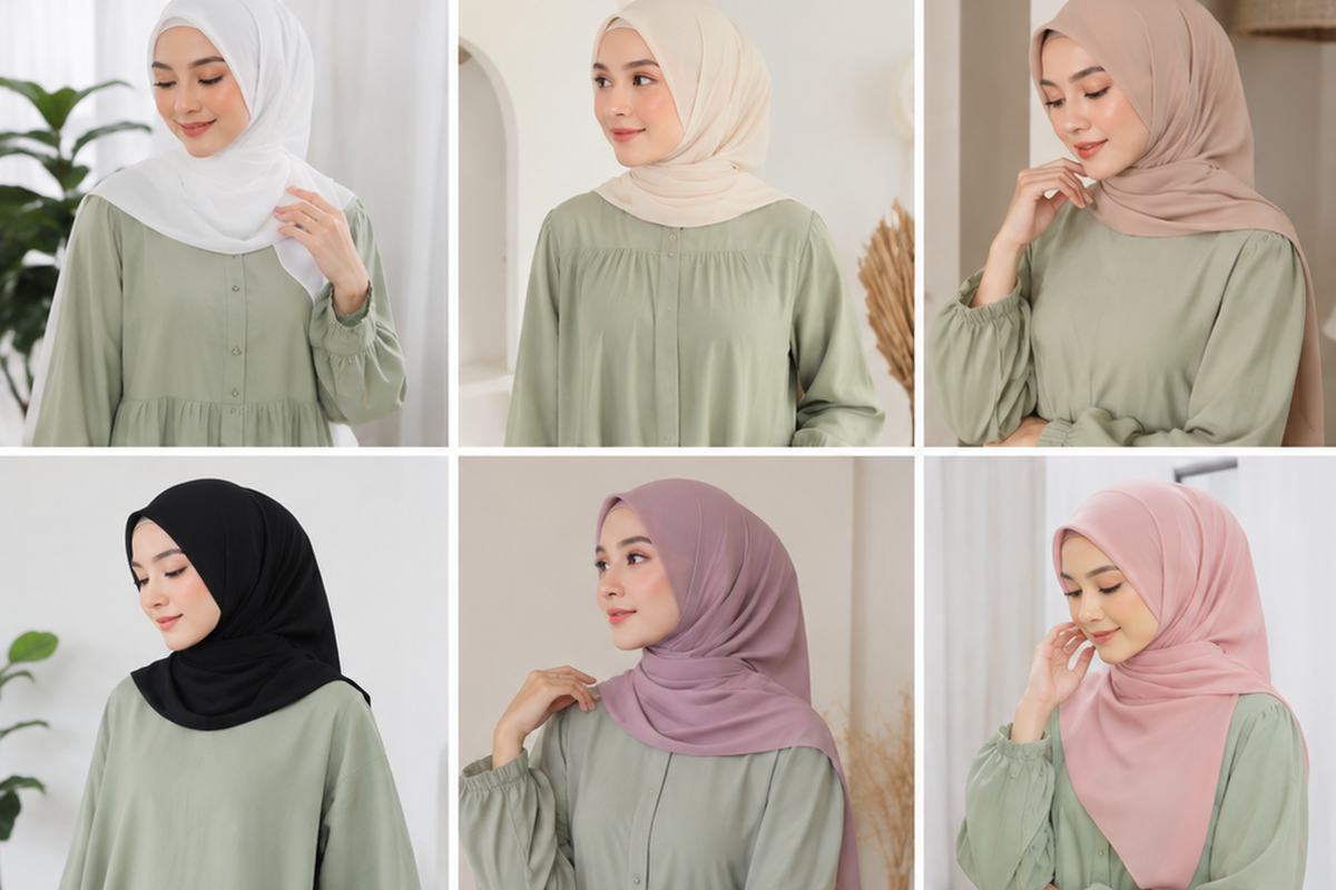 Kombinasi Baju hijau sage